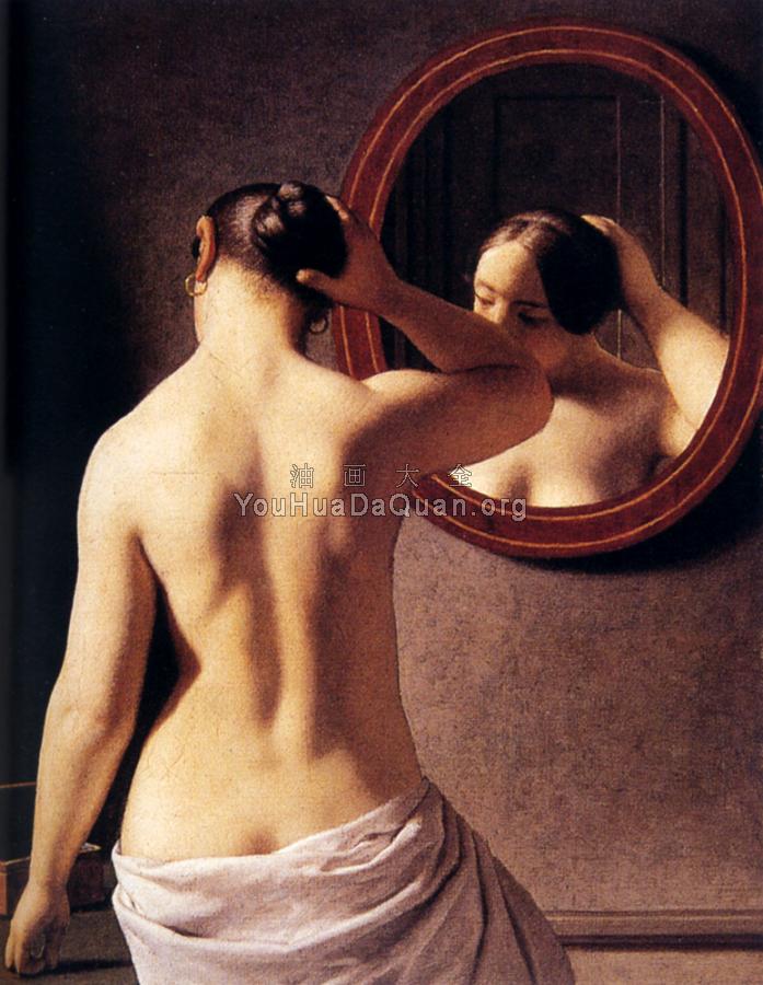 Woman Standing In Front Of A Mirror - 克里斯托弗·威廉·埃克斯贝尔
